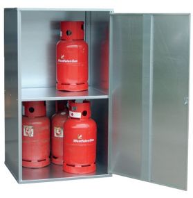 Gasflessenkast - enkele dichte deur - verzinkt - 10 x 11 kg