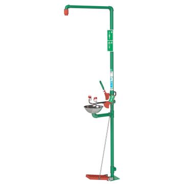 Hughes nooddouche met oog-/gelaatsdouche SD1885D - gegalvaniseerd staal