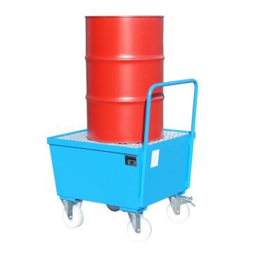 Stalen gelakte verrijdbare lekbak - 87x80x111cm