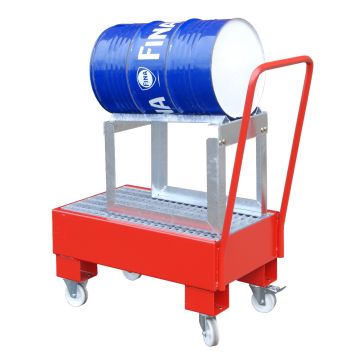 Stalen gelakte verrijdbare lekbak 94x50x107,5cm