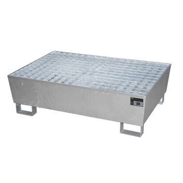 Staal verzinkte lekbak (232ltr) - verzinkt rooster - 120x80x36cm