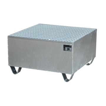 Staal verzinkte lekbak (222ltr) - met rooster - 80x80x45,5cm