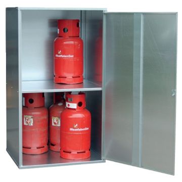 Gasflessenkast - enkele dichte deur - verzinkt - 10 x 11 kg