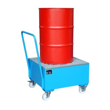 Stalen gelakte verrijdbare lekbak - 92x80x111,5cm