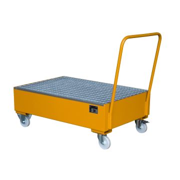 Staal gelakte verrijdbare lekbak - 132x80x111,5cm