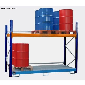 Palletstelling voor max. 12x 200 liter vaten (hoogte 200cm)